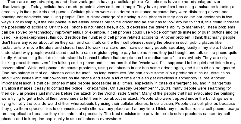 Essays on why we should have cell phones in school