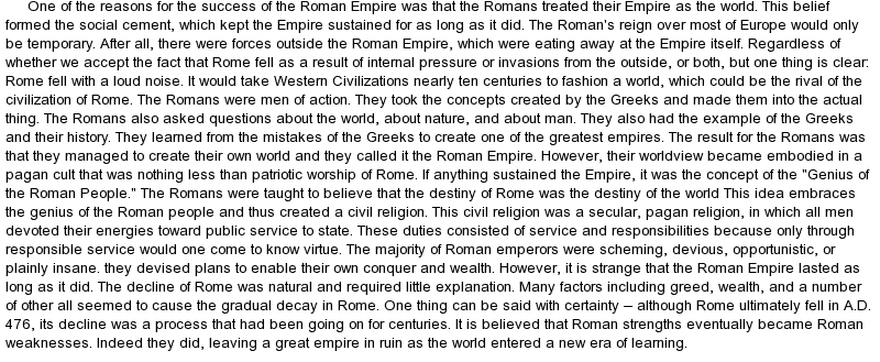 Fall of rome essay