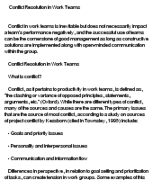 Essay on Conflict Resolution