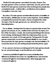 short essay on olympic games