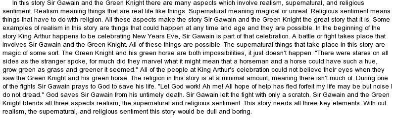 Literary analysis topics for sir gawain and the green knight